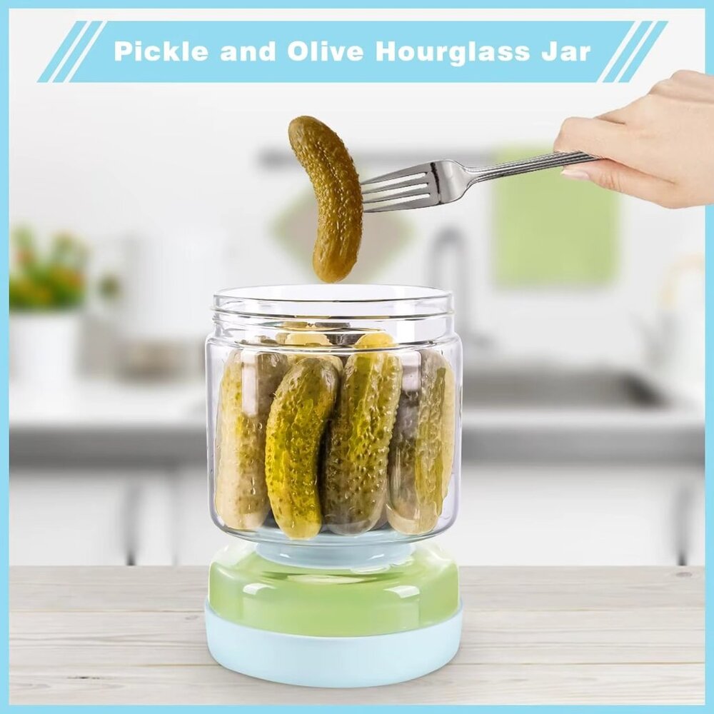 Glass Kraut Juice Separator Jar-Leakproof Airtight Lid, Hourglass Food Storage